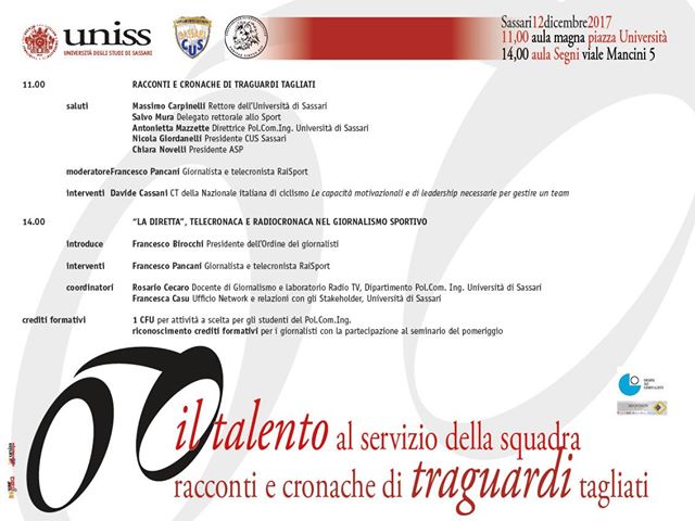  WORKSHOP ALL’UNIVERSITA’ DI SASSARI CON DAVIDE CASSANI E FRANCESCO PANCANI