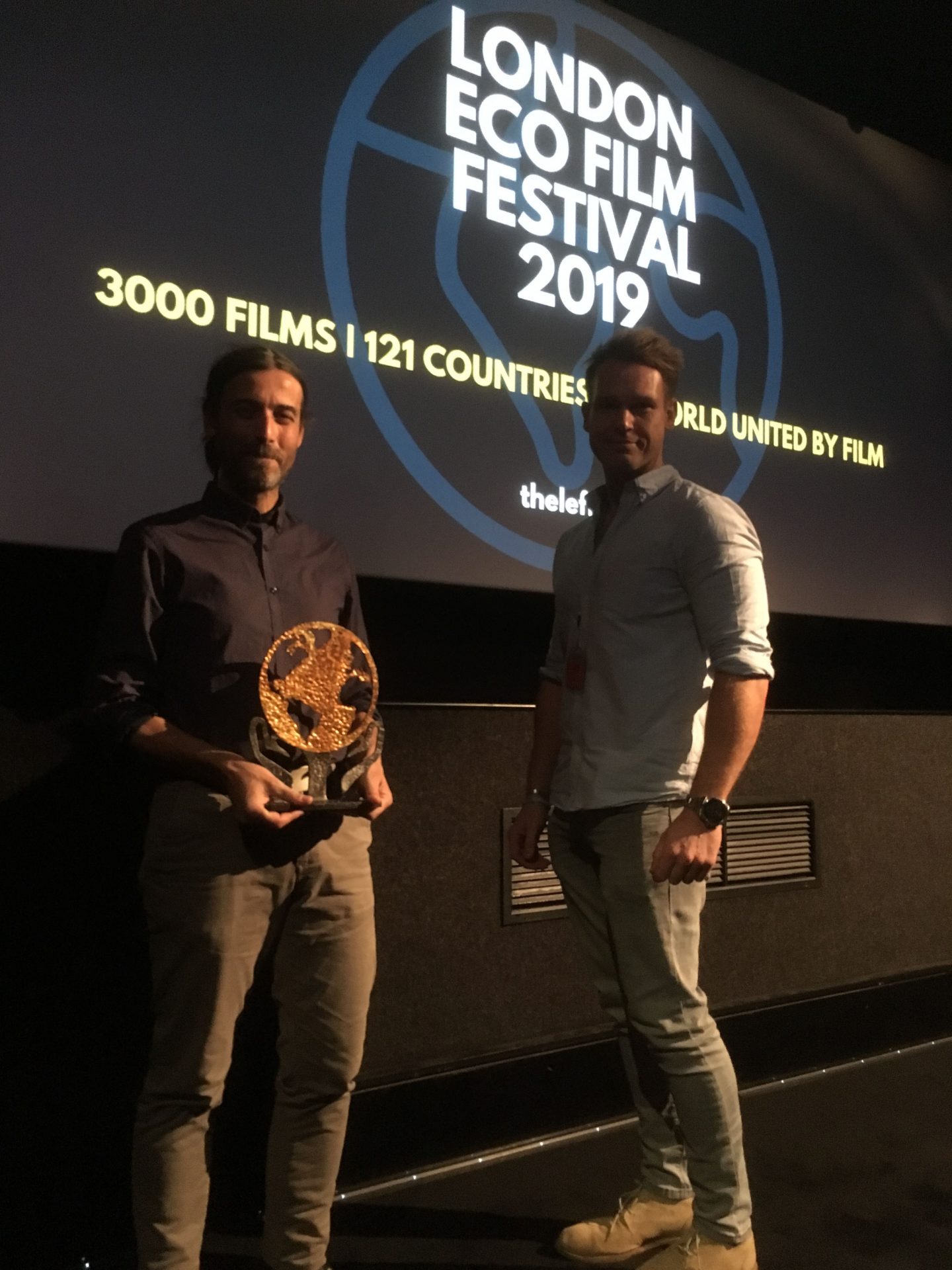 foto the man of trees_premiazione regista Tore Manca al London Eco Film Festival