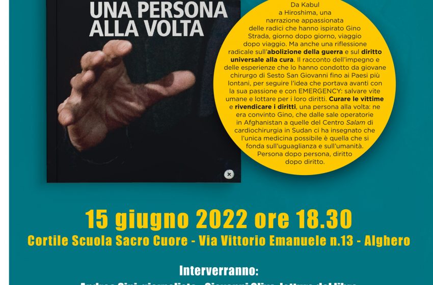  Il Gruppo Emergency Sassari presenta l’ultimo libro di Gino Strada ad Alghero