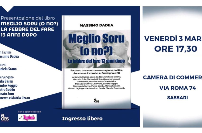  Sassari – Presentazione del nuovo libro di Massimo Dadea “Meglio Soru (o no?)”