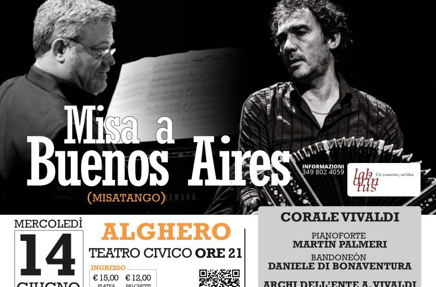  Alghero – Lo spettacolo “Misa a Buenos Aires” il 14 giugno al Teatro Civico