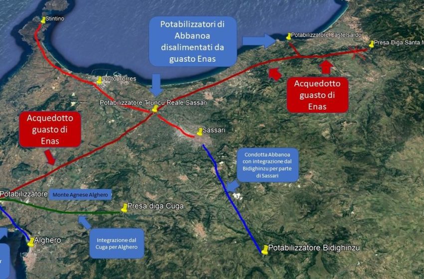  Sassari – Niente acqua in alcune zone di Sassari, Porto Torres e Castelsardo