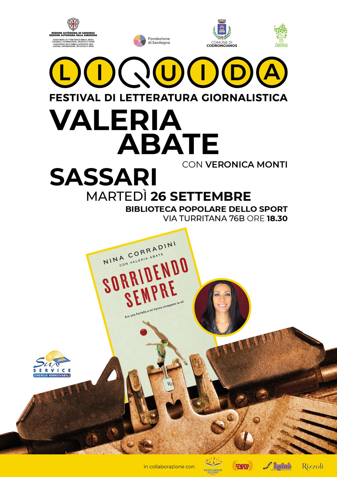 Sassari - Festival Liquida, presentazione del libro “Sorridendo sempre. Ero una Farfalla e mi hanno strappato le ali”