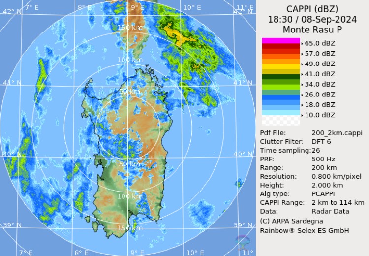  Sardegna – Piove soprattutto nel sassarese