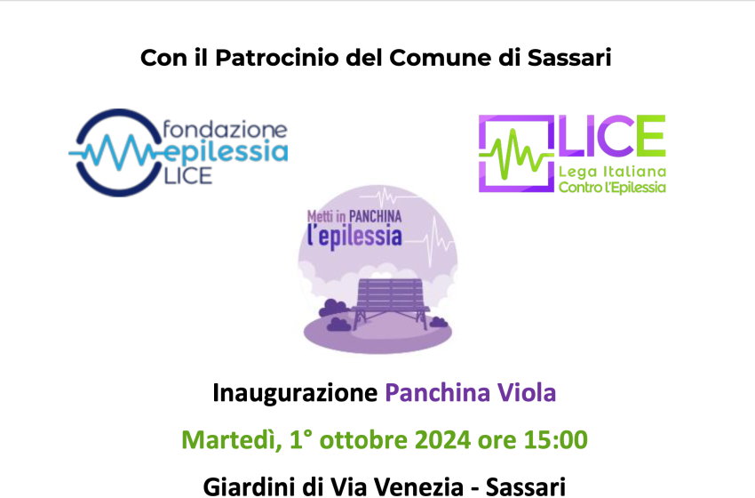  A Sassari una panchina viola per sensibilizzare sull’epilessia